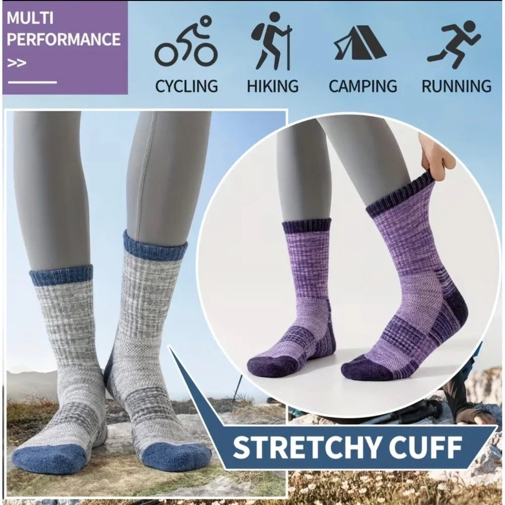 Durable High Quality Retro Style Socks LARGE Black Gray Anti-Slip Elastic 5 Pair